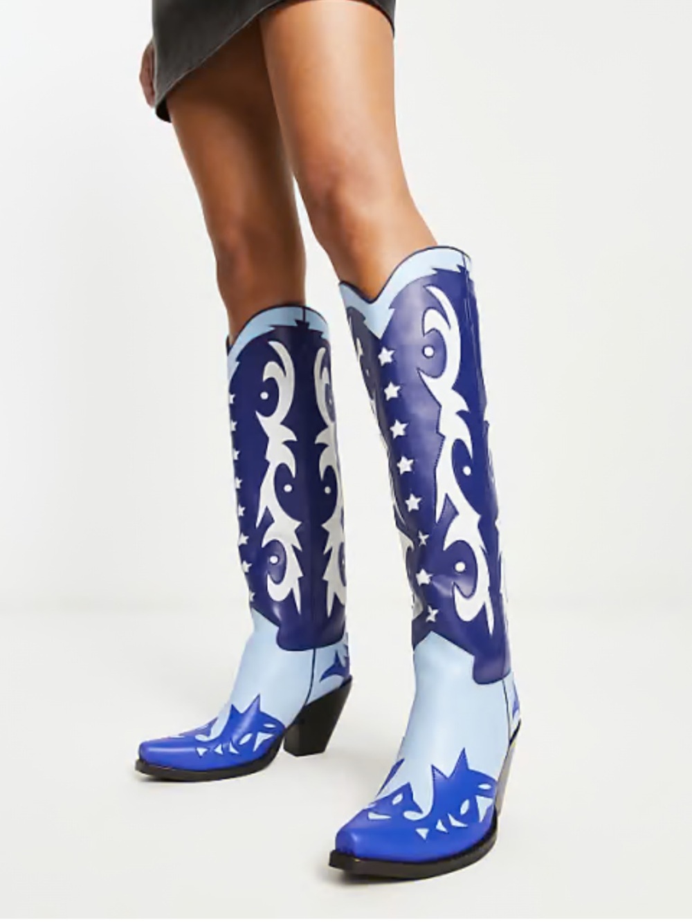 Jeffrey Campbell Starwood tall western boots in blue 5.5 NWOT